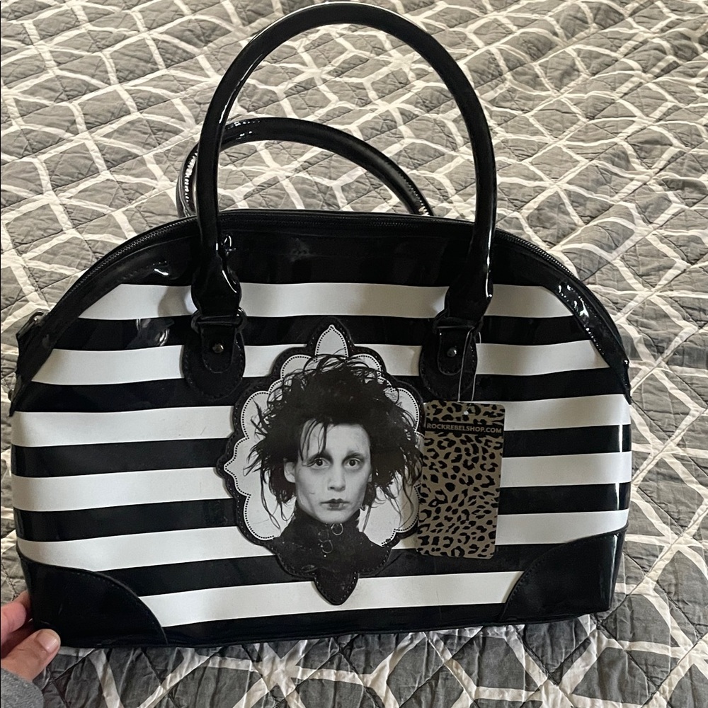 Black and White Striped Edward Scissor Hands purse! Brand New🖤
